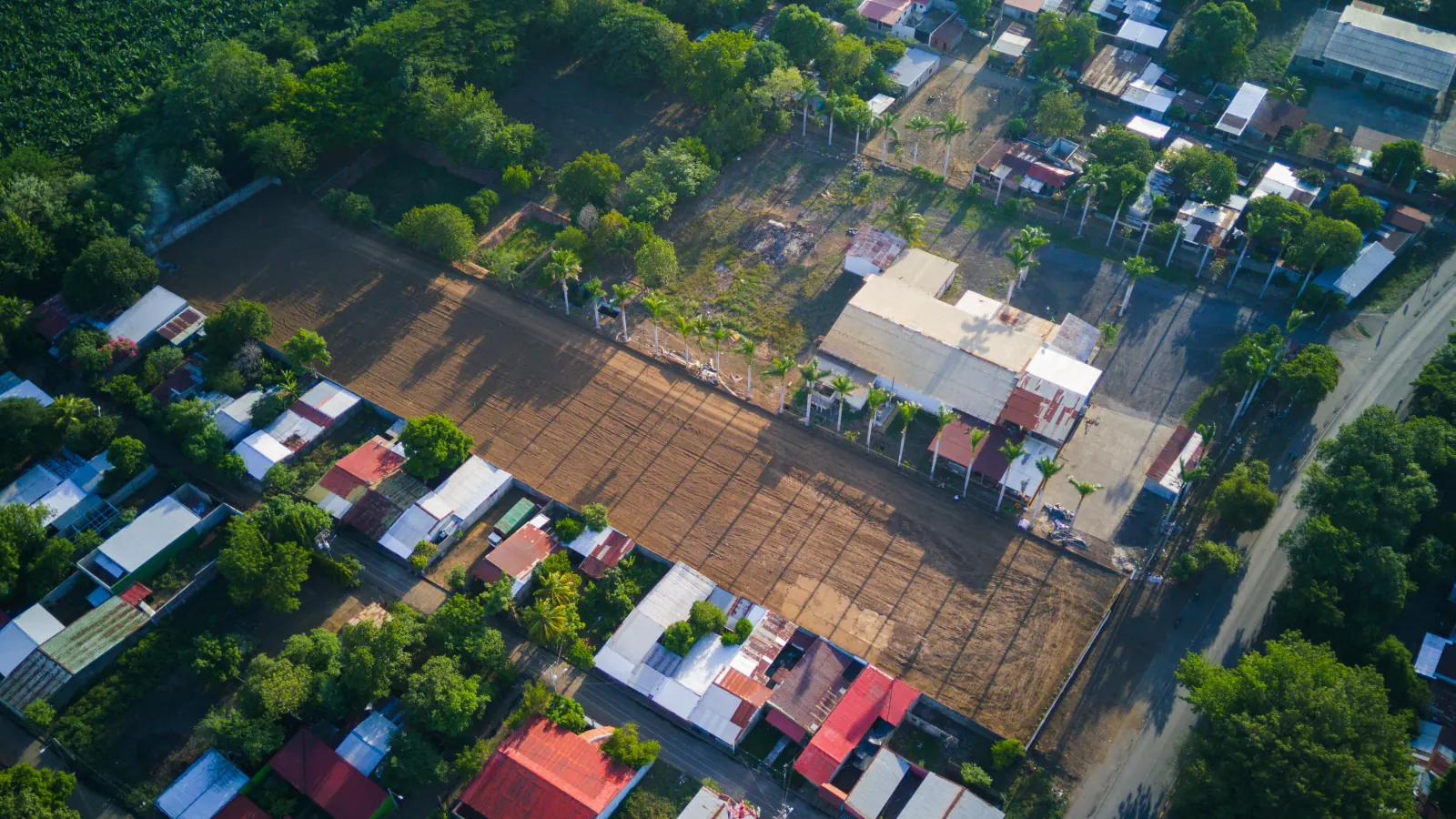 Vista elevada de la distribución del terreno