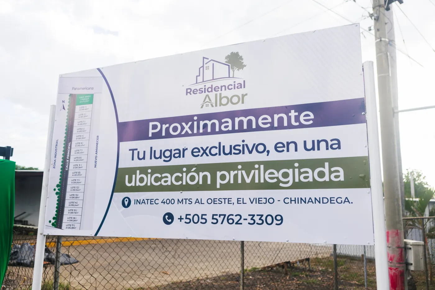 Letrero de presentación de Residencial Albor